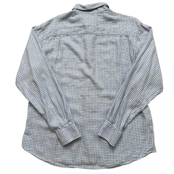 David Donahue Shirt Mens XL 17.5 Long Sleeve Fusion Linen Viscose Blue Purple - Picture 3 of 5